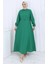 Düğmeli Yelek Elbise Ikili Takım 2119-04 Zümrüt Yeşili 1
