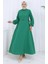 Düğmeli Yelek Elbise Ikili Takım 2119-04 Zümrüt Yeşili 3