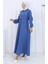 Düğmeli Yelek Elbise Ikili Takım 2119-02 Indigo 3