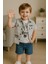 Cool Kısa Kollu Gömlek T-Shirt ve Kot Şortlu Takım 1