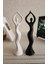 Dans Eden Kadın Heykel Biblo 2'li Set Siyah ve Beyaz 18CM Iskandinav Model Ceresshop 1