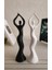 Dans Eden Kadın Heykel Biblo 2'li Set Siyah ve Beyaz 18CM Iskandinav Model Ceresshop 4