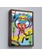 Kahverengi Çerçeveli Ikonik Pop Art Uzaylı Tablosu 1