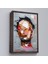 Siyah Çerçeveli Fırça Darbesi Insan Yüzü Kanvas Tablo, Soyut Kadın Yüzü Portresi Kanvas Tablo 3
