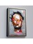 Siyah Çerçeveli Fırça Darbesi Insan Yüzü Kanvas Tablo, Soyut Kadın Yüzü Portresi Kanvas Tablo 4