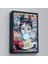 Beyaz Çerçeveli Audrey Hepburn Graffiti Pop Art Duvar Tablosu 4