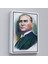 Siyah Çerçeveli Atatürk Portre Tablosu Mustafa Kemal Atatürk Dikdörtgen Dekoratif Kanvas Tablo 2