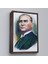 Siyah Çerçeveli Atatürk Portre Tablosu Mustafa Kemal Atatürk Dikdörtgen Dekoratif Kanvas Tablo 3