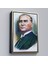 Siyah Çerçeveli Atatürk Portre Tablosu Mustafa Kemal Atatürk Dikdörtgen Dekoratif Kanvas Tablo 4