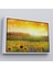 Altın Çerçeveli Ayçiçeği Tarlası Yağlıboya Görünüm Dekoratif Kanvas Tablo 3