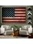 Altın Çerçeveli Amerika Birleşik Devletleri Bayrağı Rustik Kanvas Tablo 6