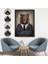 Beyaz Çerçeveli Ayı Kafalı Insan Kanvas Tablo 7