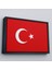 Kahverengi Çerçeveli Türk Bayrağı Dekoratif Kanvas Duvar Tablosu 3