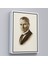 Siyah Çerçeveli Atatürk Portre Tablosu Mustafa Kemal Atatürk Dikdörtgen Dekoratif Kanvas Tablo 2