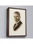 Siyah Çerçeveli Atatürk Portre Tablosu Mustafa Kemal Atatürk Dikdörtgen Dekoratif Kanvas Tablo 3