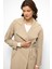 Ribana Yakalı Reglan Kol Su Itici Özellikli Trençkot Bej 6758 4