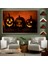 Çerçeveli Cadılar Bayramı Korkunç Kabak Kanvas Dekoratif Duvar TABLOSU-5201 6
