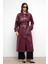 Reglan Kol Pelerin ve Punto Dikiş Detaylı Deri Trençkot Bordo 6754 4