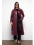 Gömlek Yaka Reglan Kol Pelerin ve Torba Cep Detaylı Deri Trençkot Bordo 6760 1