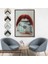 Çerçeveli Ağzın Da Dolar Olan Kadın Duvar TABLOSU-6260 7