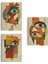 Sürreal Soyut Yüzler Dekoratif Duvar Tablosu Üçlü Set-Dn-90 1