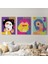 Ikonik Karakterler Soyut Dekoratif Duvar Tablosu Üçlü SET-EN-112 2