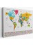 Türkçe Dünya Haritası Kanvas Tablo Ülke Bayraklı ve Dekoratif 2394 1