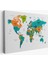 Dünya Haritası Dekoratif Kanvas Tablo Ülke ve Başkentli 1531 1