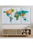 Dünya Haritası Dekoratif Kanvas Tablo Ülke ve Başkentli 1531 3