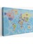 Dünya Haritası Ülke Başkentli Okyanuslu ve Dekoratif Kanvas Tablo 2233 1