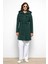 Kapüşonlu Pelerin Detaylı Kaban Yeşil 3109 4