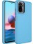 Xiaomi Redmi Note 10 Kılıf Metal Çerçeve ve Buton Tasarımlı Silikon Xemu Luna Kapak-Sierra Mavi 1