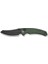 Sixgill Thumb Stud & Crossbar Lock Knife Black Stonewashed Green Micarta Handle Çakı 1