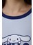 Açık Mavi Sanrio Happy Friends Bisiklet Yaka Pamuklu Kısa Kollu Şortlu Pijama Takımı 3
