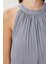 Kırışık Efektli Yazlık Keten Elbise LGK0005 Gri 4