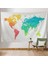 Dünya Haritası Dekoratif Kanvas Duvar Örtüsü-Halısı 1108 6
