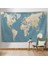 Dünya Haritası Dekoratif Kanvas Duvar Örtüsü-Halısı 1040 6