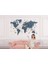 Türkçe Dünya Haritası Son Derece Ayrıntılı Eğitici ve Sembollü Duvar KAĞIDI-3188 3