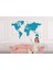 MODAGOS068 Mavi Ingilizce Dünya Haritası Duvar Kağıdı -1052 1
