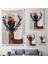 Sürreal Şapkalı Geyik Dekoratif Duvar ÖRTÜSÜ-HALISI-6468 3
