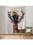 Sürreal Şapkalı Geyik Dekoratif Duvar ÖRTÜSÜ-HALISI-6468 6