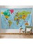 Dünya Haritası Eğitici Ülke Bayraklı Türkçe Harita Çocuk Odası Genç Odası Duvar Örtüsü-Halısı 3865 6