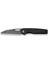 Guile Front Flipper & Thumb Hole Knife Black Canvas Micarta Handle Damascus Çakı 1
