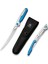 Shawka Folding Fillet Knife Silver And Blue Aluminum Handle Çakı 2