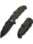 Natterjack Flipper & Thumb Stud & Button Lock Knife Milled Od Green G10 Handle Çakı 2
