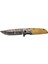 Columbia A2150C Kahve Kamp Çakısı 21CM- Manuel, Ahşap Işlemeli Sap,kemerlikli 1