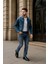 Erkek Likralı Regular Fit Düz Jean Pantolon Mavi 1