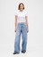 Kadın Mavi Mid Rise Ultrasoft Baggy Jean Pantolon 1