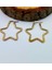 Çelik Gold Renk Yıldız Figürlü Küpe Çap 3,5 cm 1