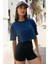 Aura Crop T-Shirt Lacivert 1